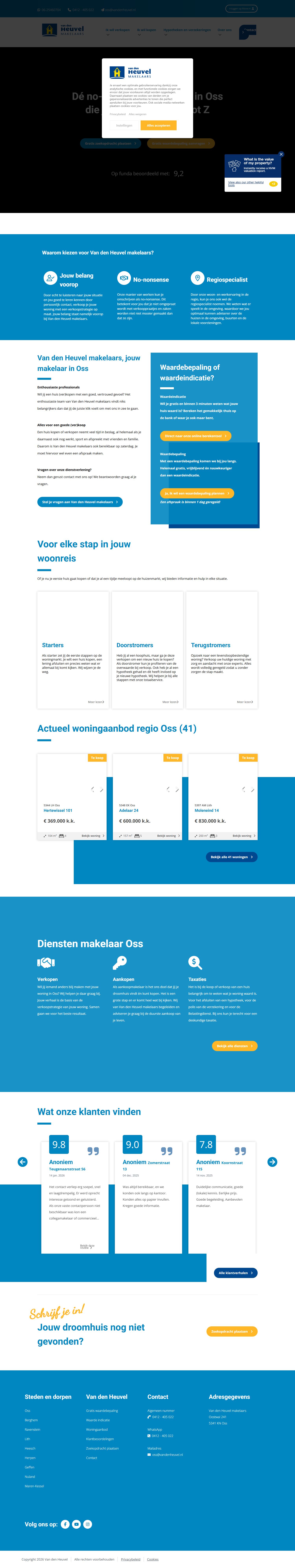 Screenshot der Website von www.vandenheuvel.nl