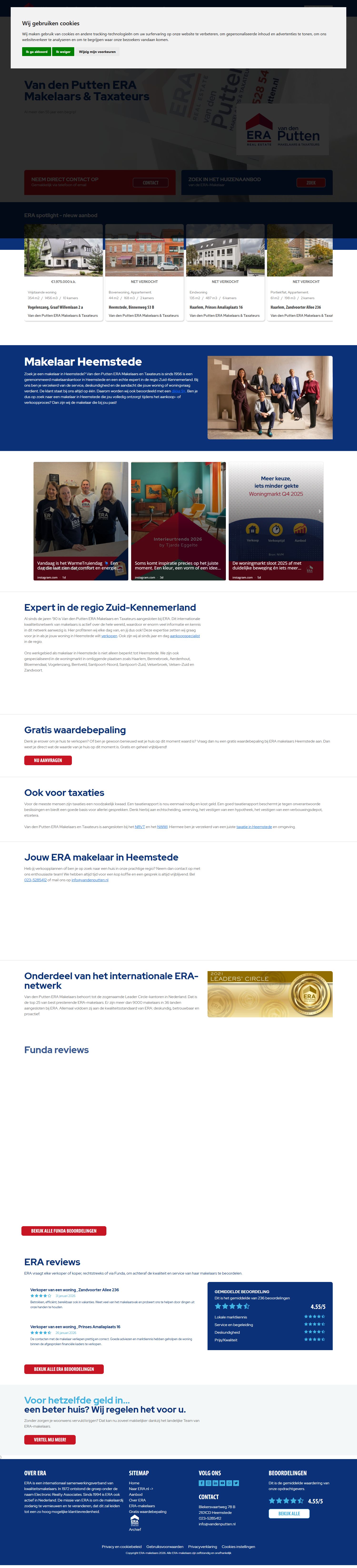 Screenshot of the website of www.vandenputten.nl