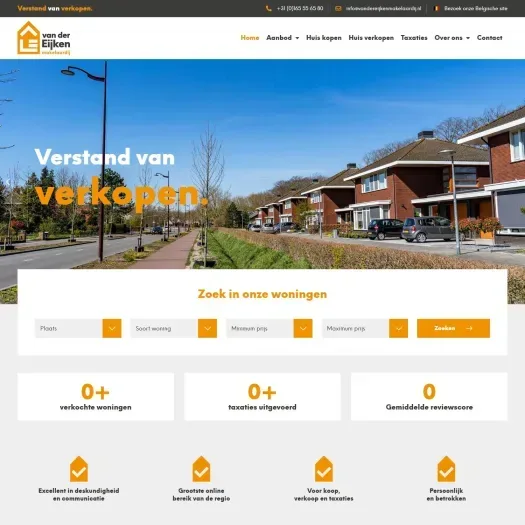 Capture d'écran du site web de www.vandereijkenmakelaardij.nl