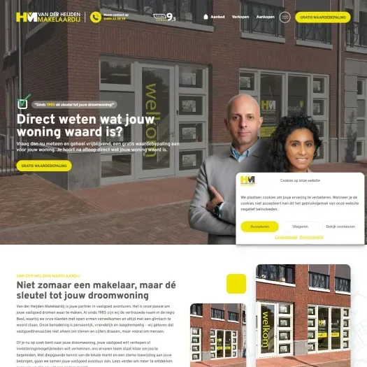 Screenshot of the website of www.vanderheijdenmakelaardij.nl