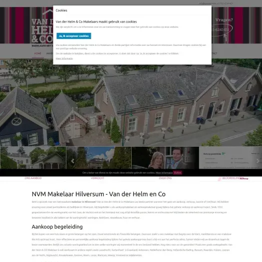 Screenshot of the website of www.vanderhelm.nl