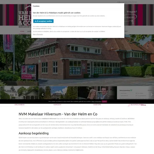 Screenshot of the website of www.vanderhelm.nl
