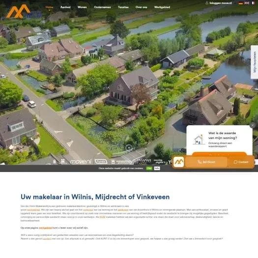 Screenshot of the website of www.vanderhelmmakelaardij.nl
