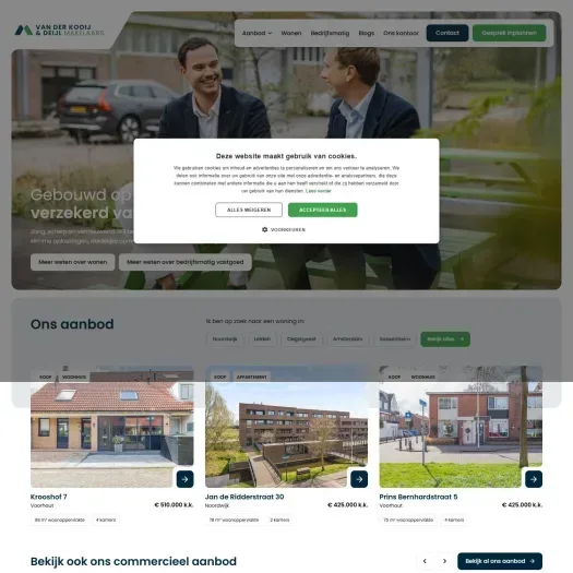 Screenshot of the website of vanderkooijendeijl.nl