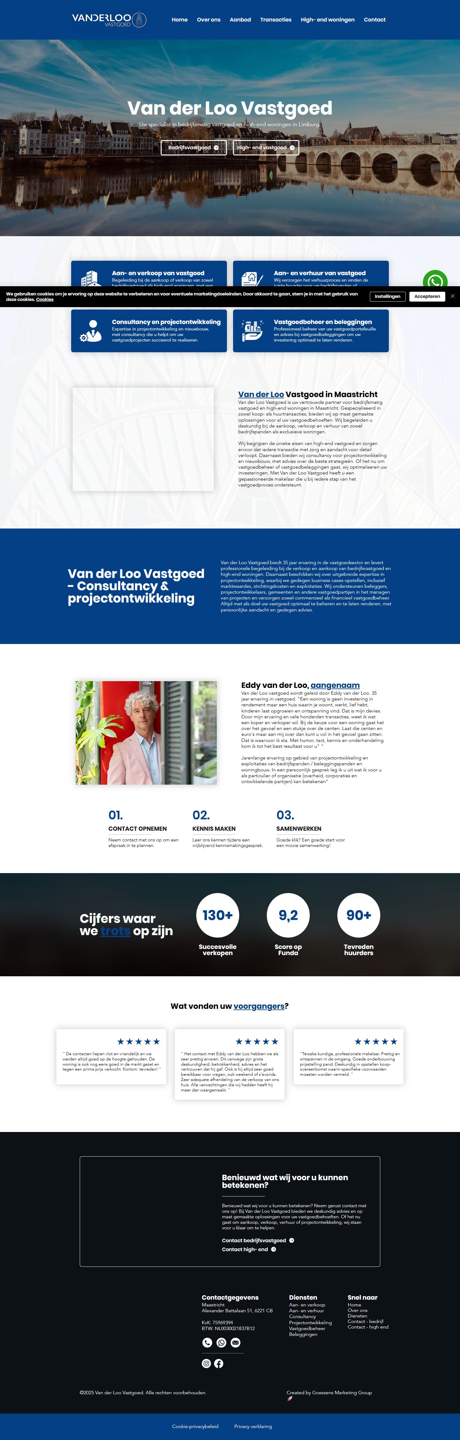 Screenshot of the website of www.vanderloovastgoed.nl