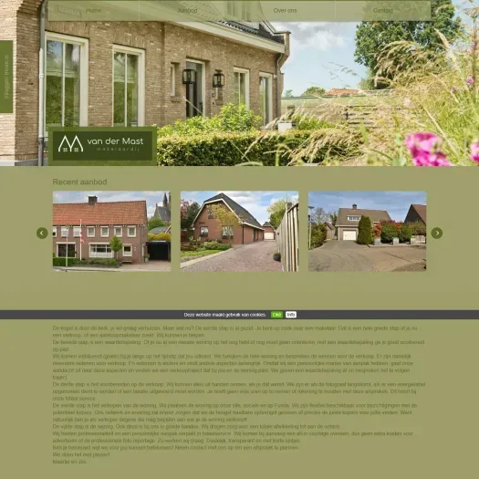 Capture d'écran du site web de www.vandermastmakelaardij.nl