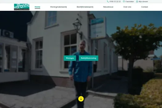Screenshot van de website van vdpanne.nl
