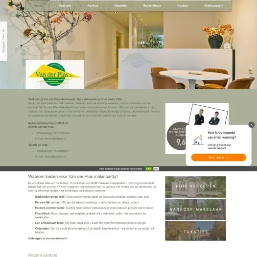 Screenshot van de website van www.vdplas.nl
