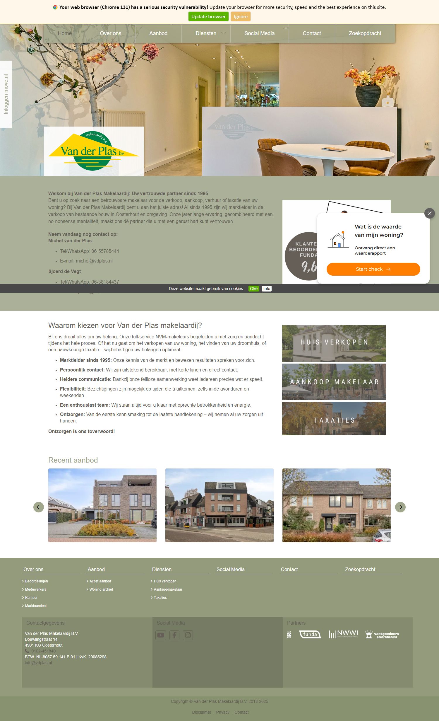 Screenshot der Website von www.vdplas.nl