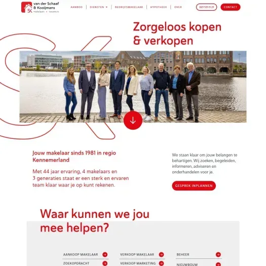 Screenshot van de website van www.skmakelaars.nl