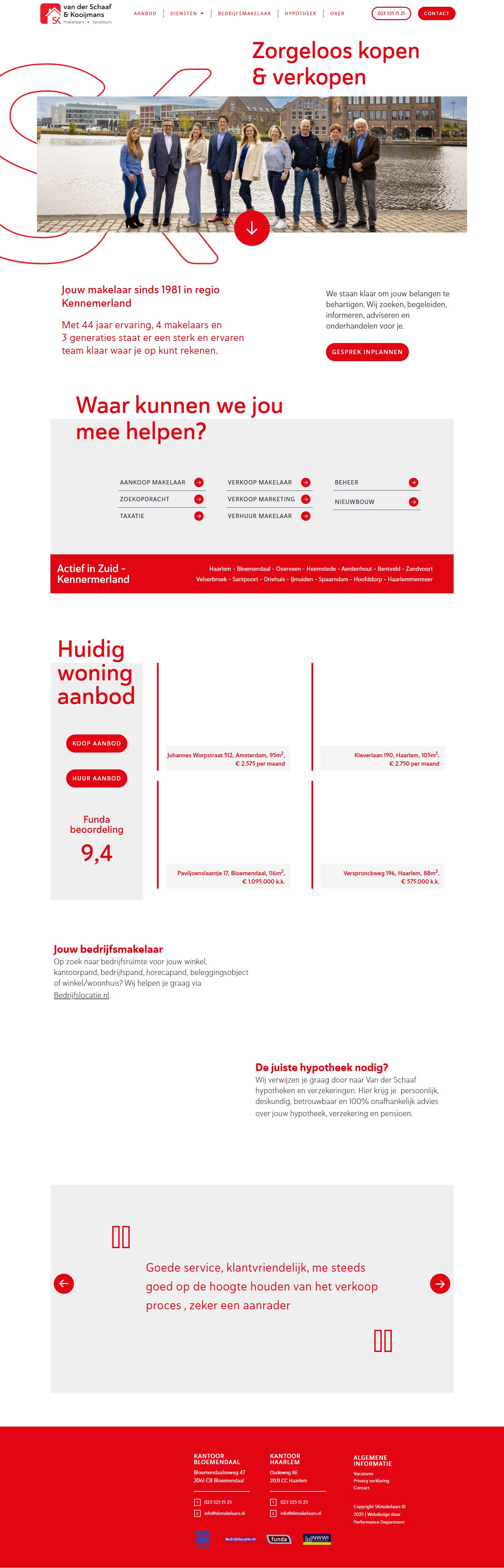 Screenshot der Website von www.skmakelaars.nl