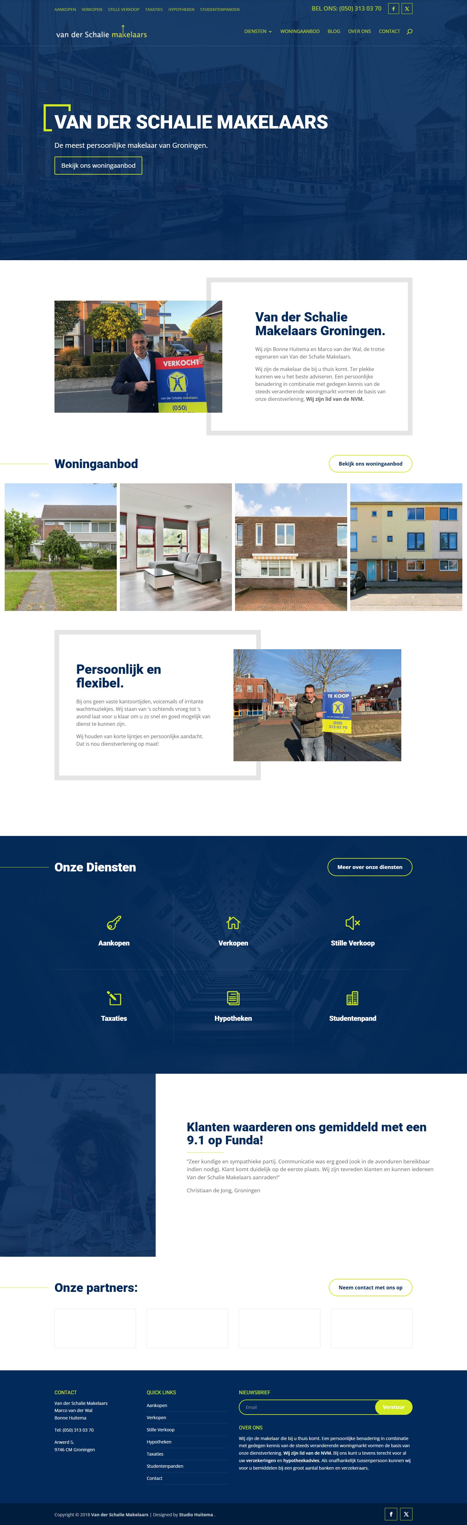 Screenshot of the website of www.vanderschalie-makelaars.nl