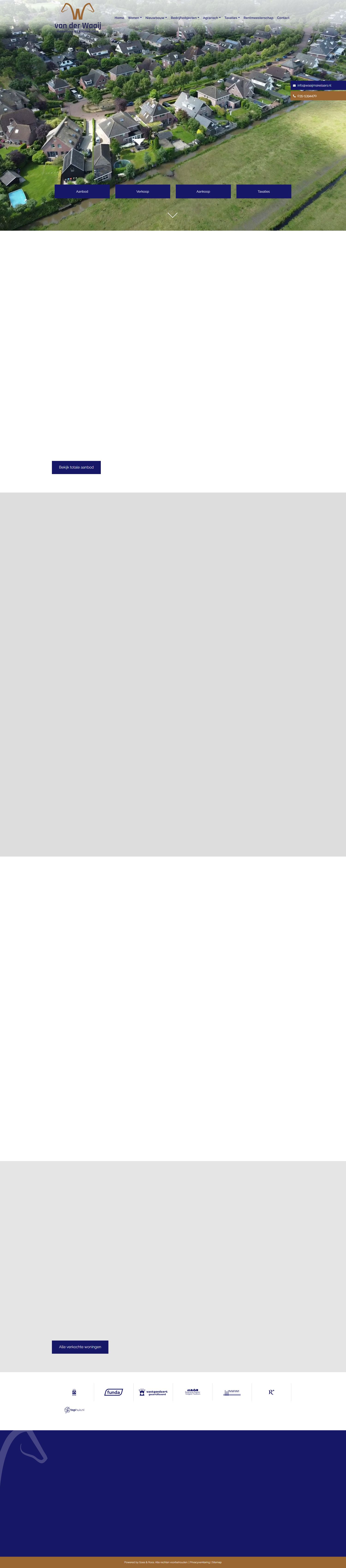 Screenshot van de website van www.waaijmakelaars.nl