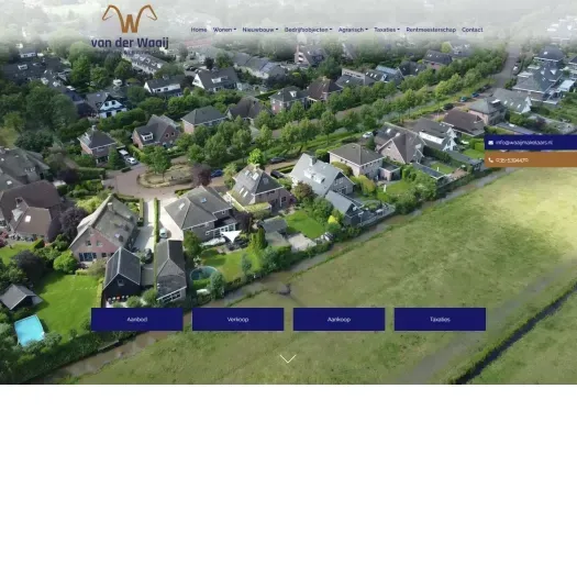 Screenshot van de website van www.waaijmakelaars.nl