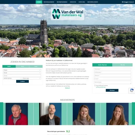 Screenshot van de website van www.vanderwal.nl