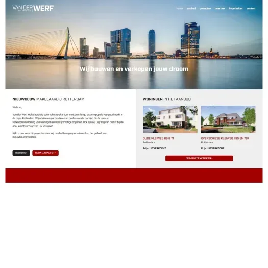 Screenshot of the website of www.vanderwerfmakelaardij.nl