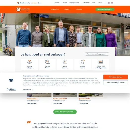 Screenshot van de website van www.wielmak.nl