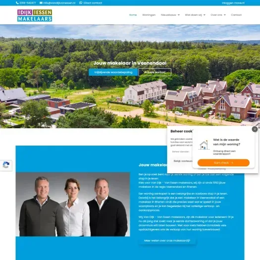 Screenshot of the website of www.vandijkvanessen.nl
