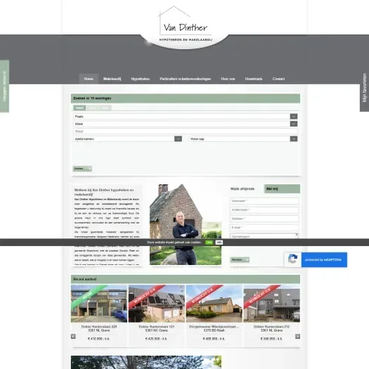 Screenshot van de website van www.vandintherhm.nl