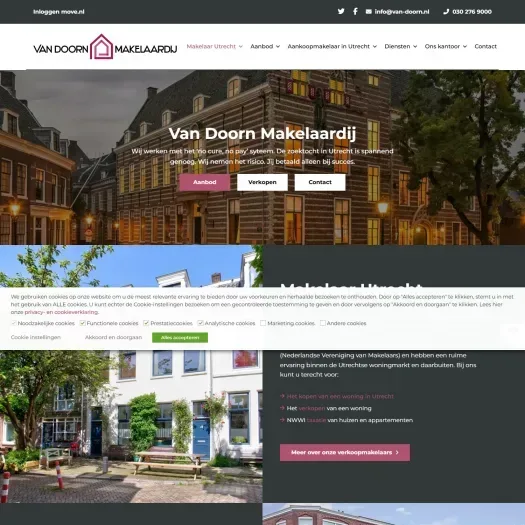Screenshot of the website of www.van-doorn.nl