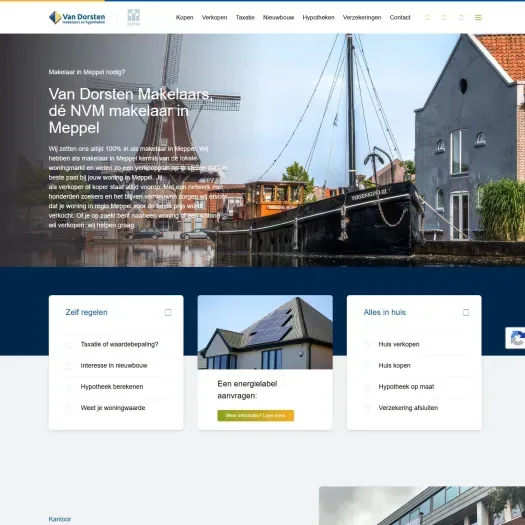 Screenshot van de website van vandorsten.nl
