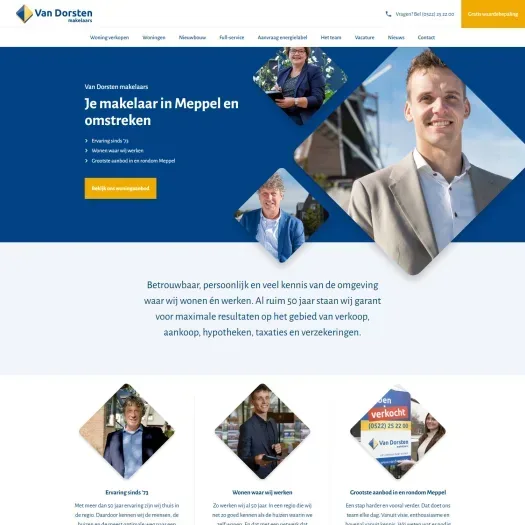 Screenshot van de website van vandorsten.nl