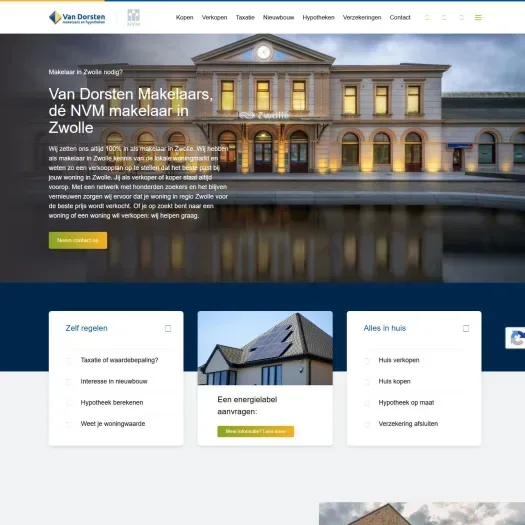 Screenshot van de website van vandorsten.nl