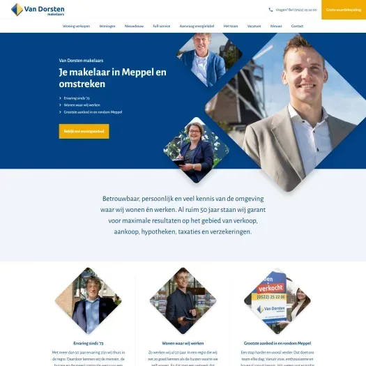 Screenshot van de website van www.vandorsten.nl