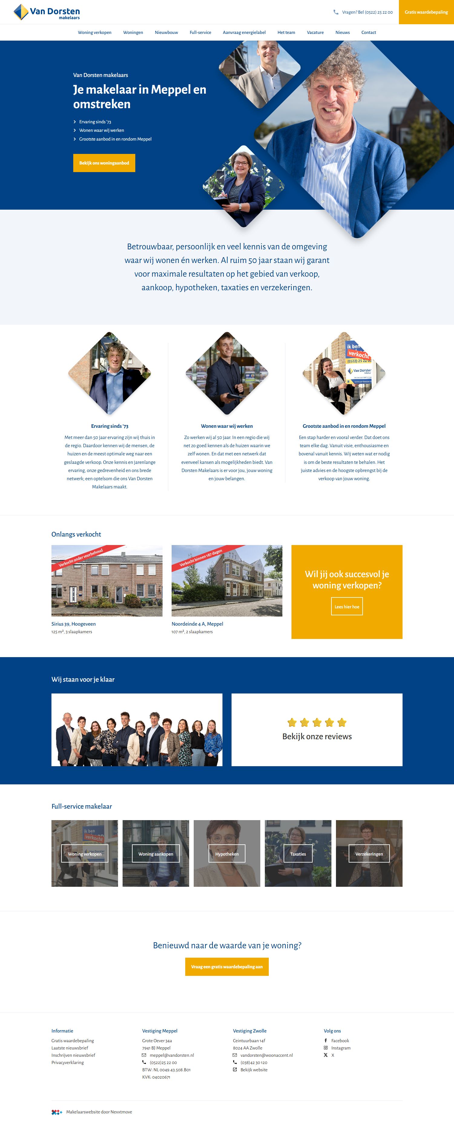 Screenshot of the website of www.vandorsten.nl