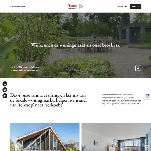Screenshot van de website van www.vandullink.nl