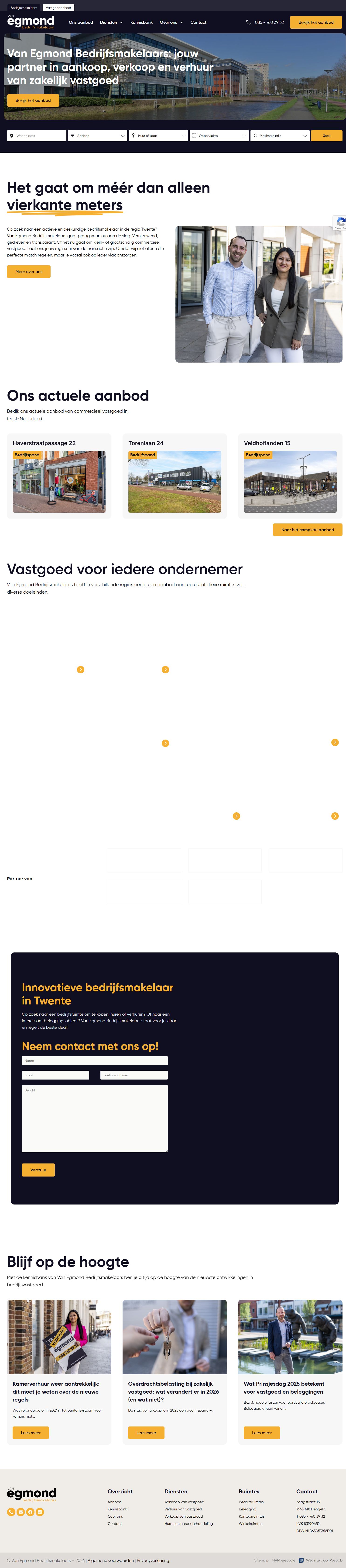 Team foto van Van Egmond Vastgoedbeheer