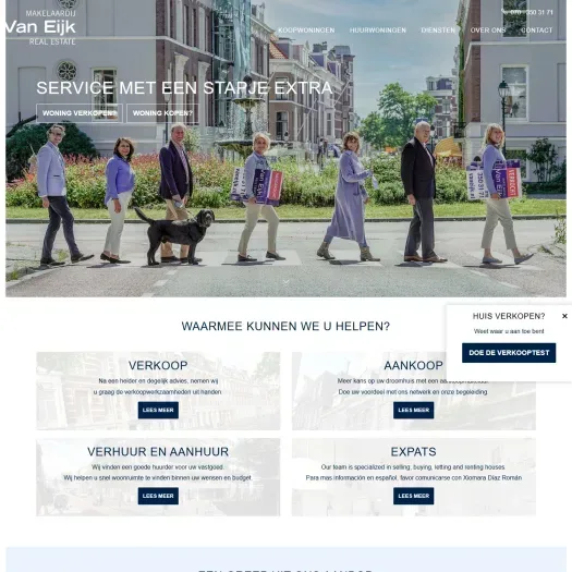 Screenshot of the website of www.vaneijk.nl