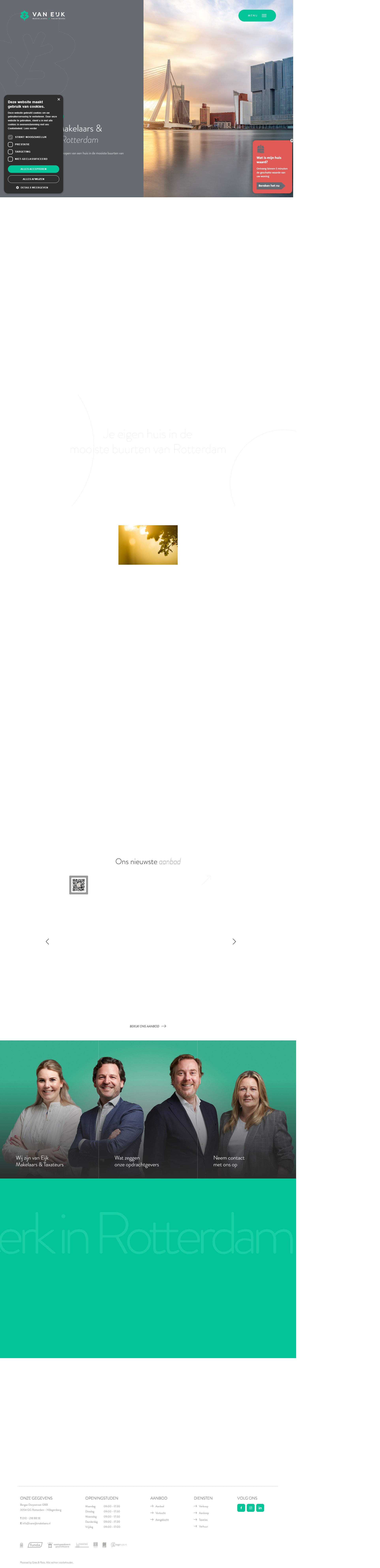 Screenshot of the website of www.vaneijkmakelaars.nl