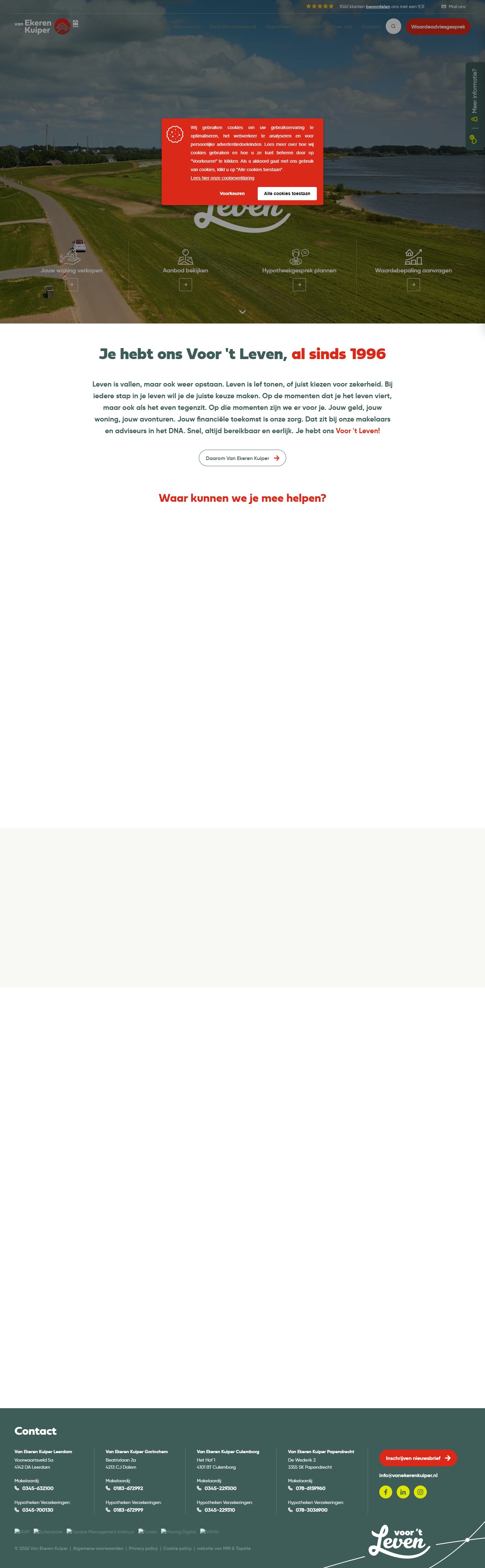 Capture d'écran du site web de www.vanekerenkuiper.nl