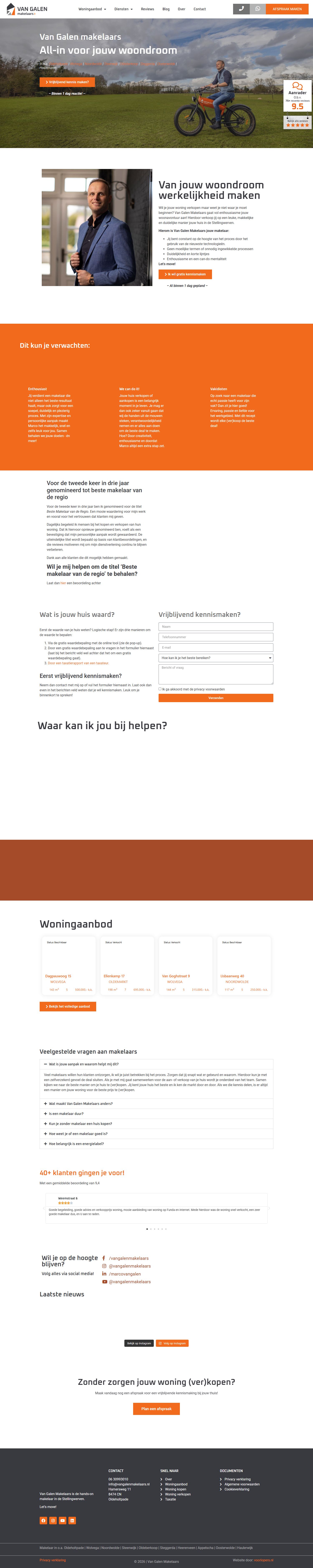Screenshot der Website von www.vangalenmakelaars.nl
