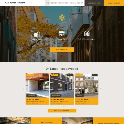 Screenshot of the website of www.vangerwenhousing.com