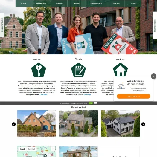 Screenshot of the website of www.vanhasselmakelaars.nl