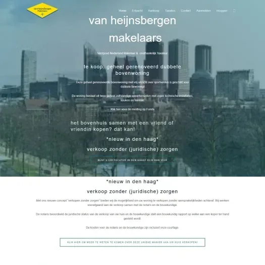 Screenshot van de website van vanheijnsbergen.nl
