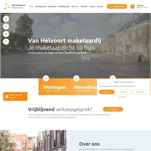 Screenshot of the website of www.vanhelvoortmakelaardij.nl