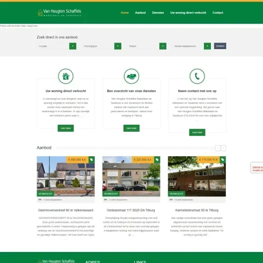 Screenshot van de website van www.vanheugtenschaffels.nl