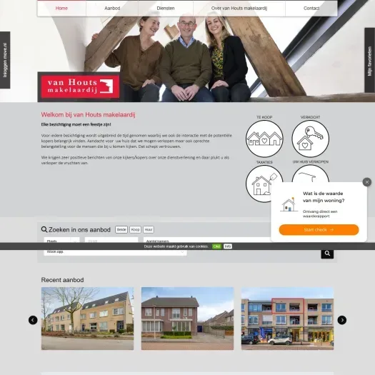 Screenshot der Website von www.vanhoutsmakelaardij.nl