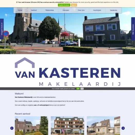 Capture d'écran du site web de www.vankasteren.nl