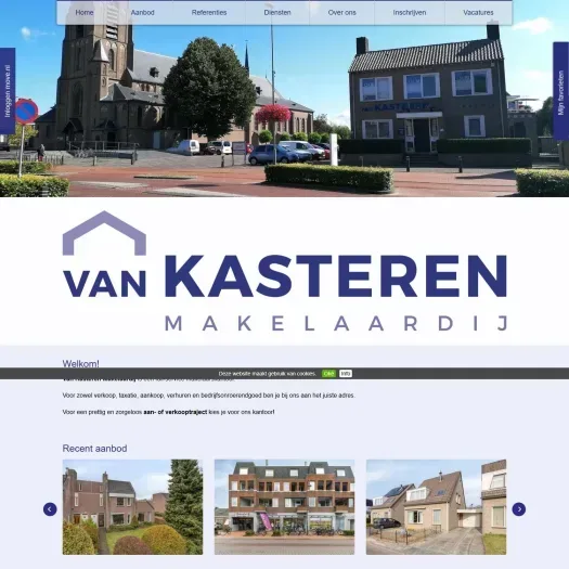 Screenshot of the website of www.vankasteren.nl