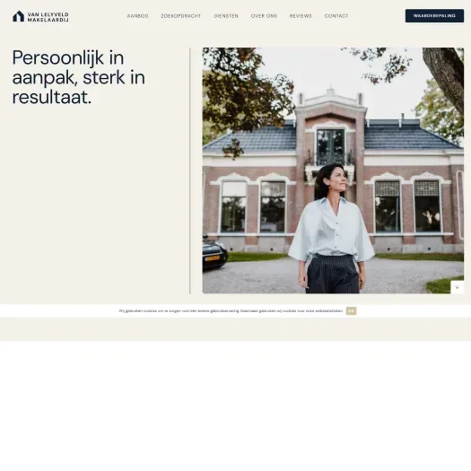 Screenshot of the website of www.vanlelyveldmakelaardij.nl