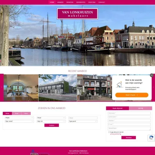 Screenshot der Website von www.vanlonkhuizen.nl