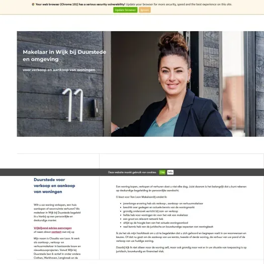 Capture d'écran du site web de www.vanloonmakelaardij.nl
