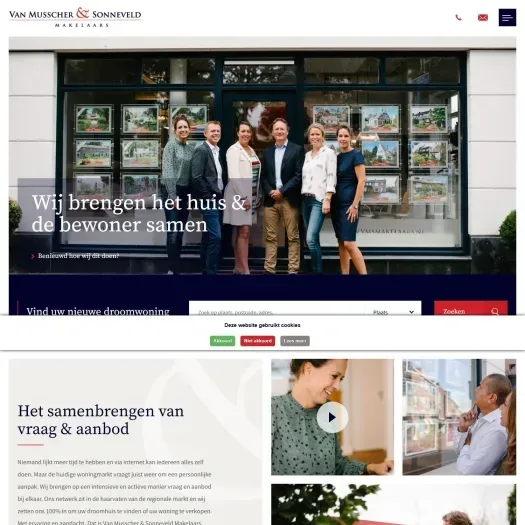 Capture d'écran du site web de www.vmsmakelaars.nl