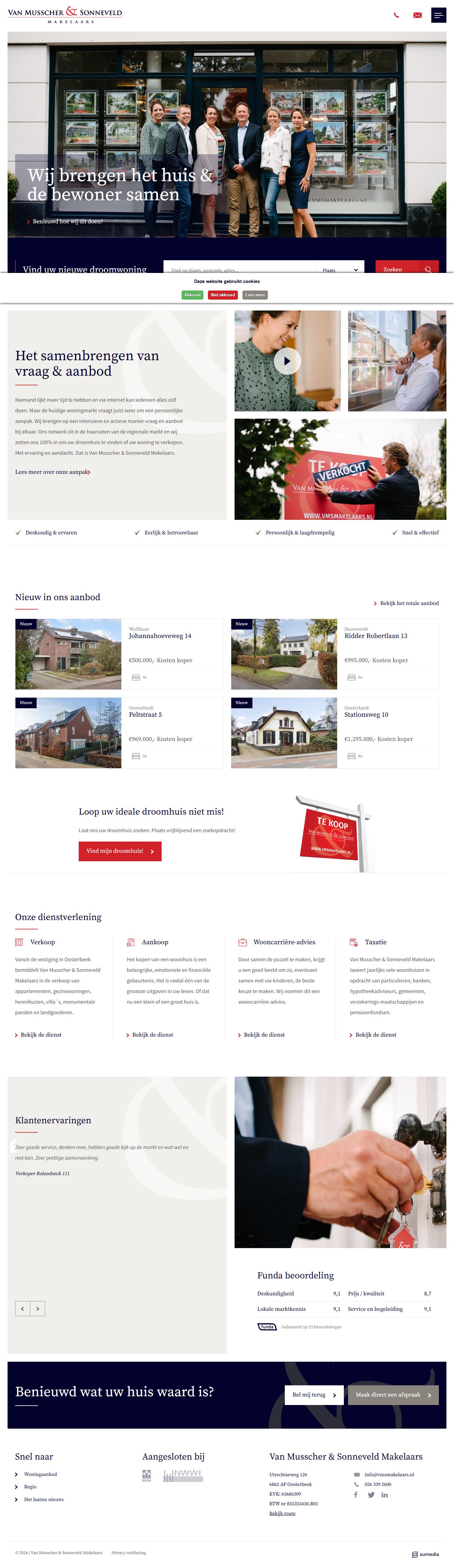 Screenshot der Website von www.vmsmakelaars.nl