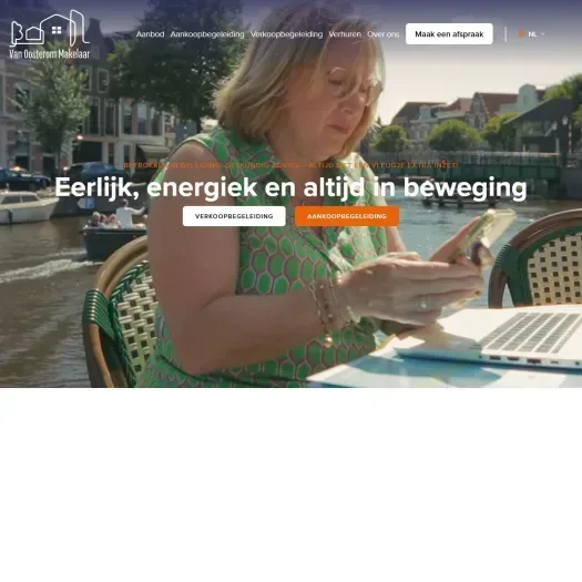 Screenshot der Website von www.vanoosterommakelaar.nl