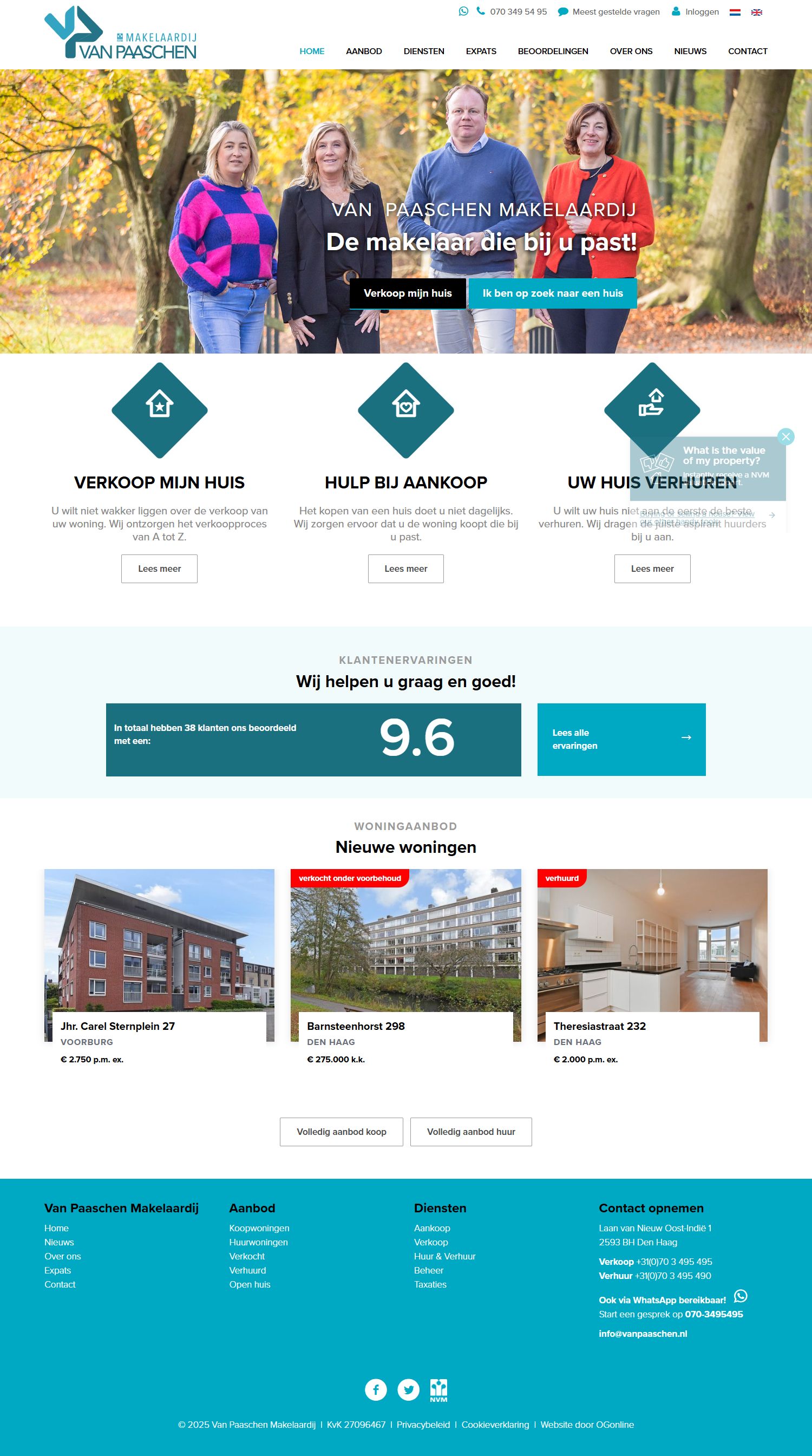 Screenshot der Website von www.vanpaaschen.nl